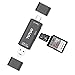 Price comparison product image TUTUO USB Card Reader SD/Micro SD (TF) 3 in 1 Universal USB Type C, USB-A and Micro USB OTG Adapter for PCs, Notebooks, Tablets, Smartphones and more (Gray)