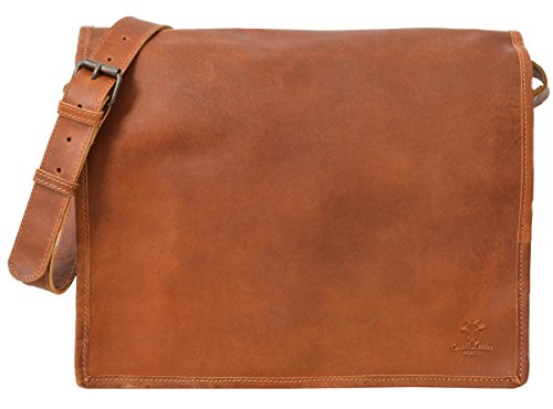 Ledertasche Gusti Leder „Mitch“ Laptop-Tasche Damen Herren Wasserfestes Innenfutter Unitasche Notebook Aktentasche Businesstasche Schultertasche Umhängetasche Groß 15 Zoll 2U4-26-5 - 6