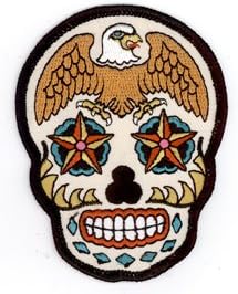 Sunny Buick - Stars DIamonds Eagle Sugar Skull - 2.5" x 3.5" - Embroidered Patch