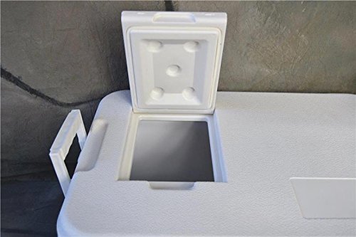 Kühlbox Eisbox Kühltasche mit Thermometer und Rollen Weiß (45 Liter ) - 3