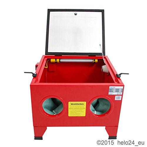 HELO 90 Liter Sandstrahlkabine Sandstrahler mit Luftstrahlpistole - 6