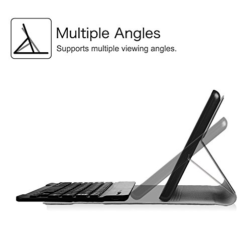 Fintie Bluetooth Tastatur Hülle für Fire 7 (2017) – Ultradünn Schutzhülle mit abnehmbar drahtloser Tastatur für Amazon Fire 7-Hülle (7-Zoll-Tablet, 7. Generation – 2017), Schwarz - 6