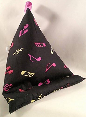 Music - Coloured notes on Black - Novelty Gift - Tablet kindle ipad ebook bean bag stand cushion. These cute little handmade bean bag cushions are designed to hold Mobile phones, ipads, ebook readers etc.
