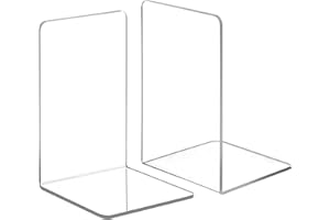 Aieraczy 2 Stück Buchständer Schule, Acryl Transparent Buchstützen, Buchstütze Kinder, Buchhalter Regal, Bücherhalter, Buchaufsteller für Schlafzimmer, Bibliothek, Büro, Schreibtisch Organizer