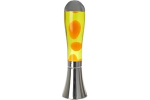 Balvi Lampe Lava Magma Couleur Argent/Jaune Objet de décoration Taille XL Aluminium/Verre 45cm