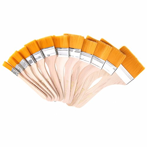 12× Holz Olgemälde Pinsel Set Künstler Acryl Aquarellfarbe Werkzeug - 2