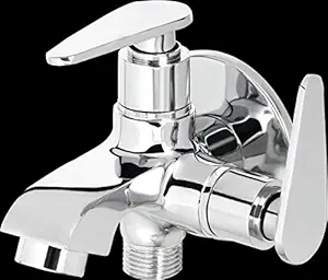 FLOWAY NANO Cock Tarim 2 in 1 Brass Chrome Plated,Two Way Bib Cock,Bathroom Taps,Quarter Turn Tap,Foam Flow Tap