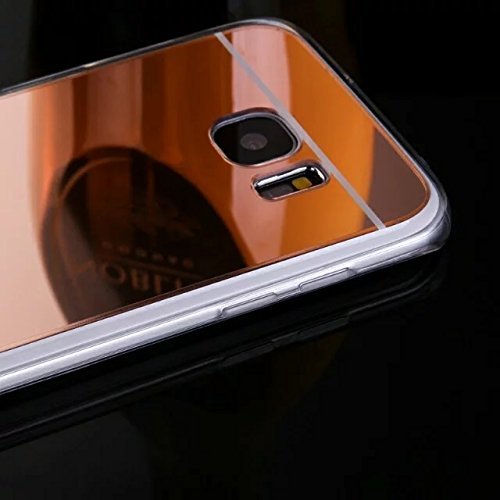 Galaxy S8 Hülle, Galaxy S8 Spiegel Hülle Mirror Case, Ukayfe Spiegel TPU Schutzhülle Silikon Handyhülle Tasche Case Cover für Samsung Galaxy S8 Rose Gold Plating Silikon Schutzhülle Luxus Glänzend Shiny Kristall Strass Rahmen Slim TPU Handy Gehäuse Hülle Ultradünnen Weiche Soft TPU Telefon-Kasten Handyhülle Mirror Spiegelnd Make Up Protective Case Cover Bumper für Samsung Galaxy S8 – Spiegel,Rose Gold - 3