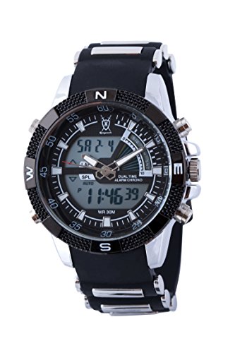 Knigswerk AQ202898GHerren Armbanduhr, LCD, Dual Time Chronograph, Schwarz, Armee-Stil, Sport Knigswerk AQ202898GHerren Armbanduhr, LCD, Dual Time Chronograph, Schwarz, Armee-Stil, Sport