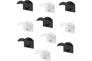 VELLICHOR EUROPE 10pcs Black and White Self Adhesive Hat / Cap Wall Rack Holder | Display Hangers for Baseball Caps, Beanie Storage | Hat Wall / Door Organiser | Sticky Back - No fixings Required | Hat Hooks…
