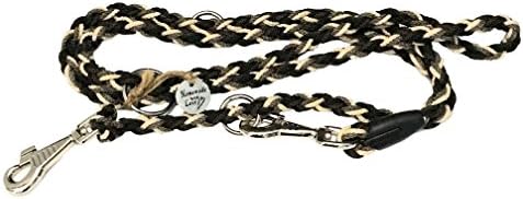 Viva Nature hand-woven dog leash, adjustable leash, for large dogs, leash, functional leash, double rope, approx. 2 m