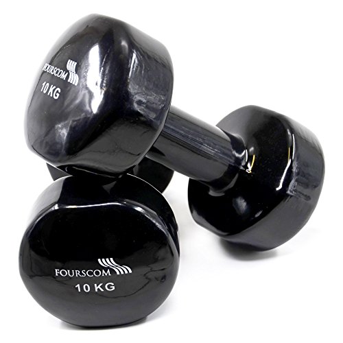 2er Set FOURSCOM® 2x 0,5-2x 10kg Vinyl Hanteln Kurzhanteln Gymnastikhanteln, 13 verschiedene Gewichte und Farben zur Auswahl - 2