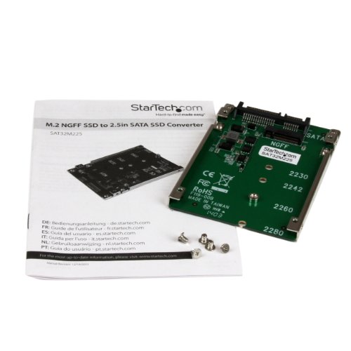 StarTech SAT32M225 M.2 NGFF SSD to 2.5in SATA Adapter Converter - 4