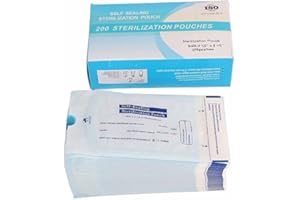 ZJCHAO 200pcs/Box Self-Sealing Oral Sterilization Bag, Disposable Sealed Sterilization Bag, Oral Supply Cleaning, Dental Tool Sterilization Pouches (90 x165mm)