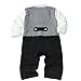 Wawoo®2pcs Gentleman Style Baby Boys Wedding Tuxedo Waistcoat Design Outfit Suit Clothing Cotton Short Sleeve Shirt with Unsplit Waistcoat and Pants Children's Summer Clothes