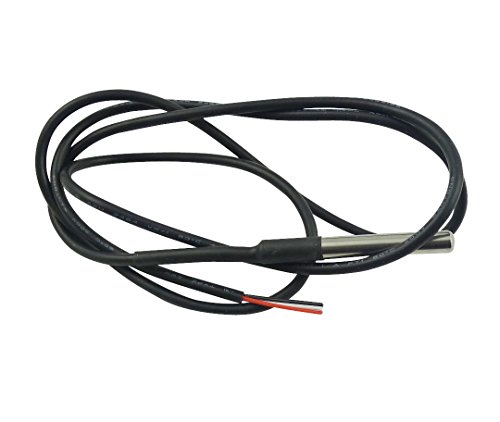 Aihasd Wasserdicht Temperaturfühler Kabel 1M DS18B20 Kabelfühler Digital Thermometer Probe Sensor Edelstahl - 3