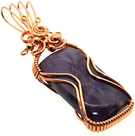 Charoite Gemstone Copper Wire Wrapped Pendant