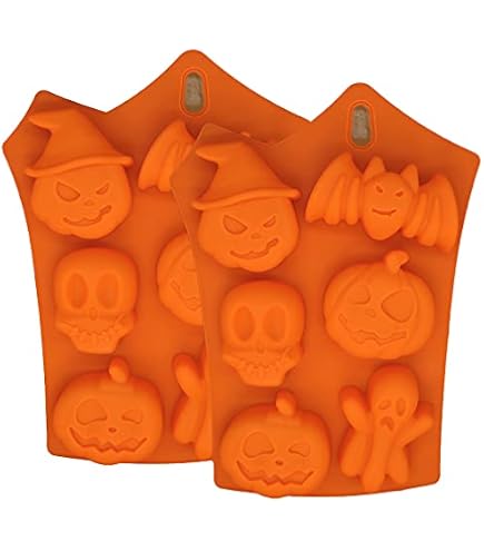 Moules En Silicone Pour Chocolat Halloween - Lot De 2, Démoulage Facile, Motifs Festifs, 16x14.5x2.3 Cm - 8