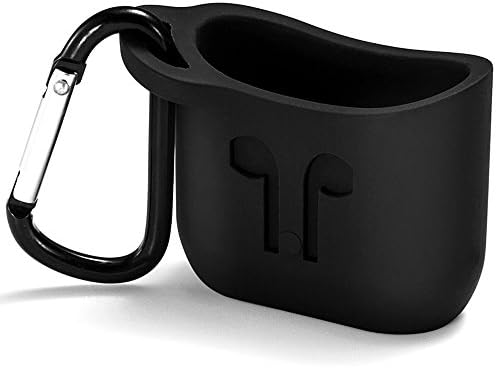 Runtenic Silicone Shock Impact-Resistant Case for AirPods Full Protect Protective Cover and Skin for Apple Airpods Charging Cases (Black)