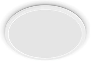 ‎PHILIPS LIGHTING Philips Super Slim Deckenleuchte für das Badezimmer, dimmbar mit Fernbedienung, 18 W, 2700 K, warmweißes Licht, weiß, IP44, wasserfest, blend- und flimmerfrei