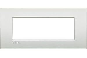 Bticino LNC4807PR Placca Livinglight Air 7 Moduli, Bianco Perla