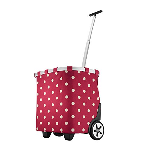 Reisenthel Carrycruiser, Cesta de la Compra, Ruedas, ruby dots / rojo granate con puntos blancos, OE3014