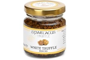 SPARTACUS TRUFFLE Truffe Blanche Hachée 40g – Alternative Gourmande à la Truffe Noire – Truffes Conservées dans Huile d’Olive Extra Vierge – Délice Gourmet pour Pâtes, Pizza, Risotto & Salades
