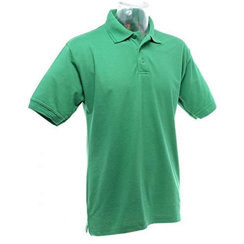UCC - Polo Piqué grueso de manga corta Modelo 50/50 Heavweight Hombre Caballero (tallas extra grandes hasta 5XL) - Verano/Deporte (Pequeña (S)/Verde césped )
