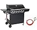 Produktbild Ribelli® Gasgrill Grillwagen BBQ Edelstahl-Brenner + Seitenkocher Gas-Grill Schwarz Edelstahl (6+1 Gasgrill)