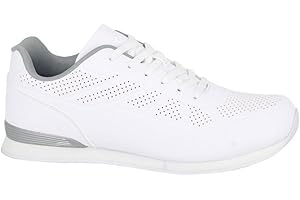 Dek Mens Penalty Lace Up Lightweight Lawn Bowling Shoes/Trainers White/Grey