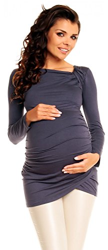 Maternity Pregnancy 2 In 1 Breastfeeding Top Jumper 560 (UK 14/16 - EU 42/44, Beige)