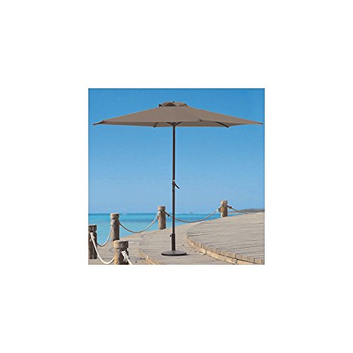 Parasol 3m écru structure en alu avec manivelle