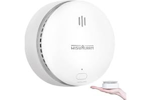WISUALARM Smoke Alarms for Home, 10-Year Battery, Smoke Alarm, Fire Alarm with Test/Silence Button, Smoke Detector Certificated by TUV Conforms to EN14604 Standard (1pcs)