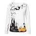 Produktbild Briskorry Damen Bluse Frauen Halloween Kürbis Gedruck Langarm Hemd Rundhals Beiläufig Sweatshirts T Shirt Oberteile