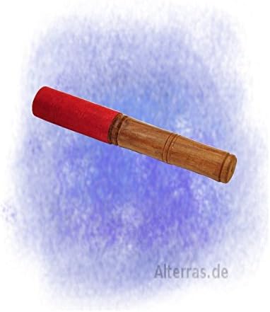 Sound-object: wooden stick for singing bowls with leather cover