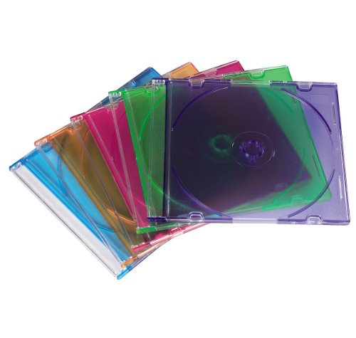 CD-ROM Slim Box 50er Pack (platzsparend, auch für DVD und Blu-ray geeignet, fünf verschiedene Farben) - 2
