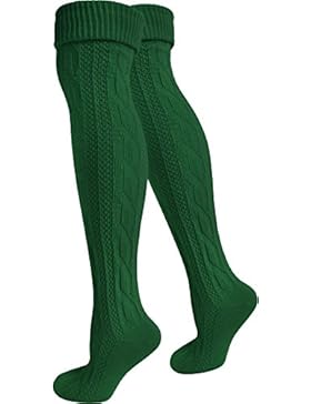 Bayrische Trachten Kniestrümpfe mit aufwändigem Zopfstrickmuster - 1,2 oder 4 Paar