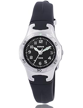 Mädchen Kleine uhren quarz zeiger,100m tiefe wasserdicht Quarz-uhrwerk Harzband Einfache Gemütlich Kind]-L