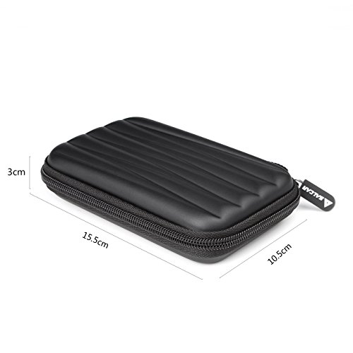 Salcar schwarze 2,5″ HDD Tasche Hartschale für tragbare Festplatte Case 2,5 Zoll AntiShock Portable Externe Festplatte Schutztasche - 2