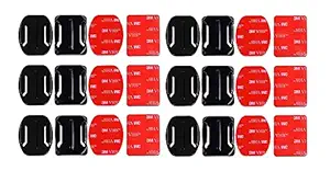 CAMROLITE Go pro Helmet Adhesive Mount 12 Pieces (6Flat & 6Curved) with 12 Pieces 3m Sticker Set for Go Pro|S JCAM|Y i|EK EN