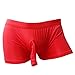 Produktbild FEESHOW Herren Boxershorts Unterhose offene Penishülle elastisch Boxer Brief Thong Unterwäsche in fünf Farben Rot One Size