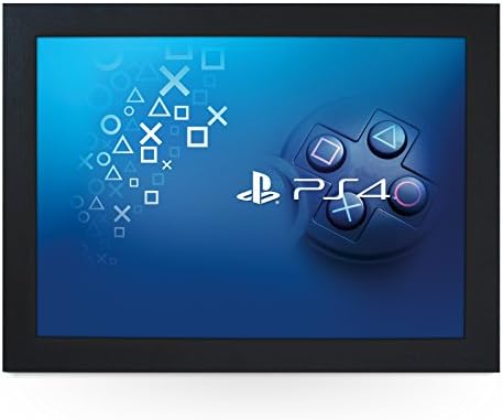 Portable Lap Desk Tray (PS4 Controller Buttons) Handmade Wooden Frame, Beanbag Cushioned Bottom | Computers, Laptops, Meals, Food | L0195 Black