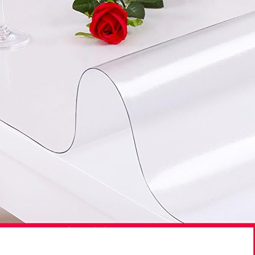 Tablecloth [soft glass] Pvc table cloth [waterproof] Burn-proof Oil-proof Disposable Transparent Pad Plastic Dining desk mats Tea table mats Crystal plate-C 60x120cm(24x47inch)