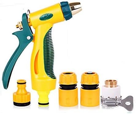 JINER Garden Hose Nozzle Spray Nozzle Set, Metal Water Nozzle, Adjustable Watering Patterns - Thumb Control Resistant - for Watering Plants, Cleaning, Car Wash and Showering Pets