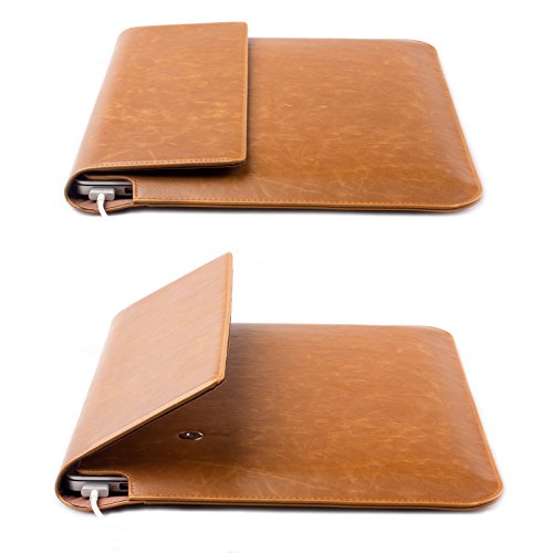 MacBook Pro 15“ Tasche | passend für 14.0 bis 15.6 Zoll Laptops | Buffalo Optik braun | iCues Piquante Etui | weitere Leder-Imitat – und Farbvarianten verfügbar | universelle Schutz-Hülle mit Geschenk-Box - 3