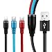 Produktbild HAJZF Multi USB Charge Kabel 1m/3.3ft/Universal Adapter Cord 3 in 1 Nylon Braided, Typ C, Micro und iPhone/iPad Plug Multiple Connectors für alle Device Port Android, ios,