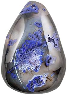 Green Forest Gems, DIY, Agate, Black &amp; Dark Indigo, Color Enhanced, 45-55mm, Plain Free Form Semi-precious Gemstone Pendant, 1 Piece, Sold by Piece. Varied Colour Available.