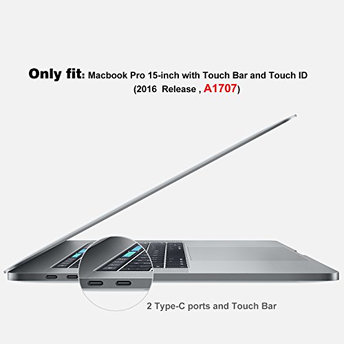 MacBook Pro 15 Schutzhülle 2016 A1707, ProCase Gummierte Hard Case Shell Cover und Tastatur für Apple MacBook Pro 38,1 cm (2016 Fernauslöser) mit Touch Bar und Touch ID - 2