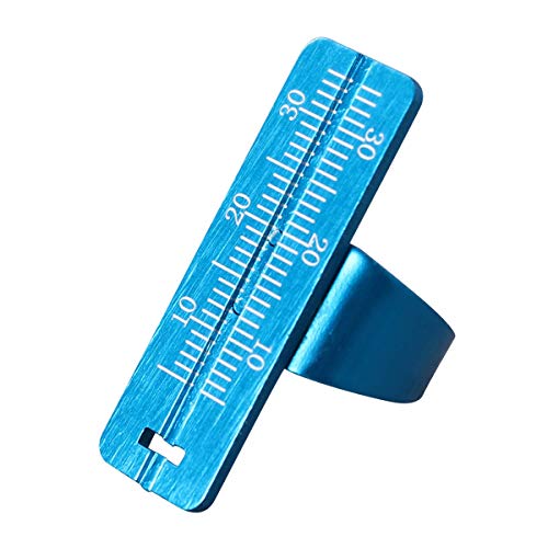 Healifty Gauge Finger Ruler Stainless Steel pan Measure Scale Oral Dental Instruments Ring 1pcs (Sky Blue)