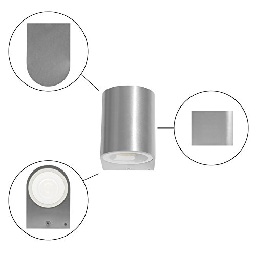 National Electronics 3.5W Downlight LED Außenleuchte Wandleuchte Wandlampe Aluminium New York 1-fach IP54 inkl. Leuchtmittel, warm-weiß, für Innen und Außen - 7